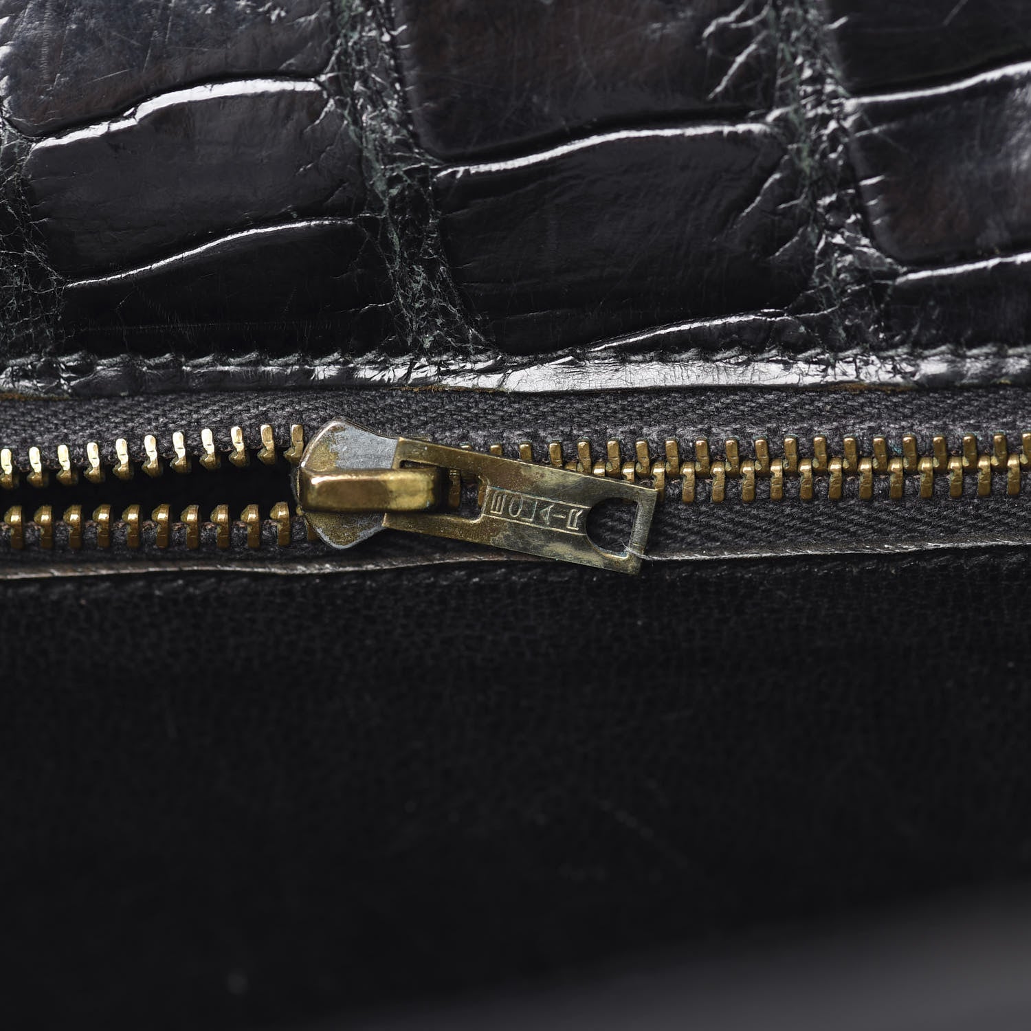 Hermes Shiny Porosus Crocodile Kelly Sellier 32 Black 27 of 50