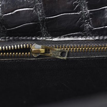 Hermes Shiny Porosus Crocodile Kelly Sellier 32 Black 27 of 50