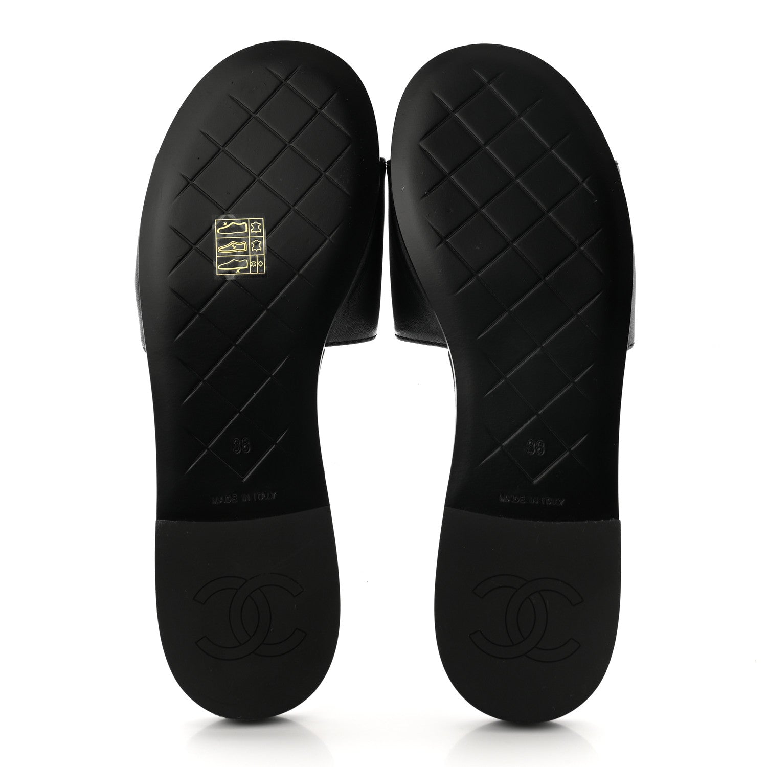 Chanel Lambskin Quilted Turnlock Flat Mules 38 Black 5 of 10
