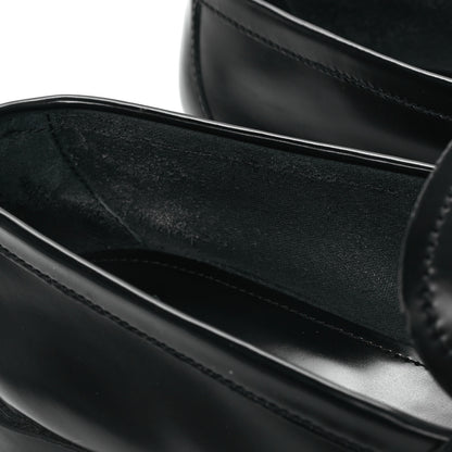 Prada Spazzolato Metal Triangle Logo 20mm Loafers 39.5 Black 10 of 11