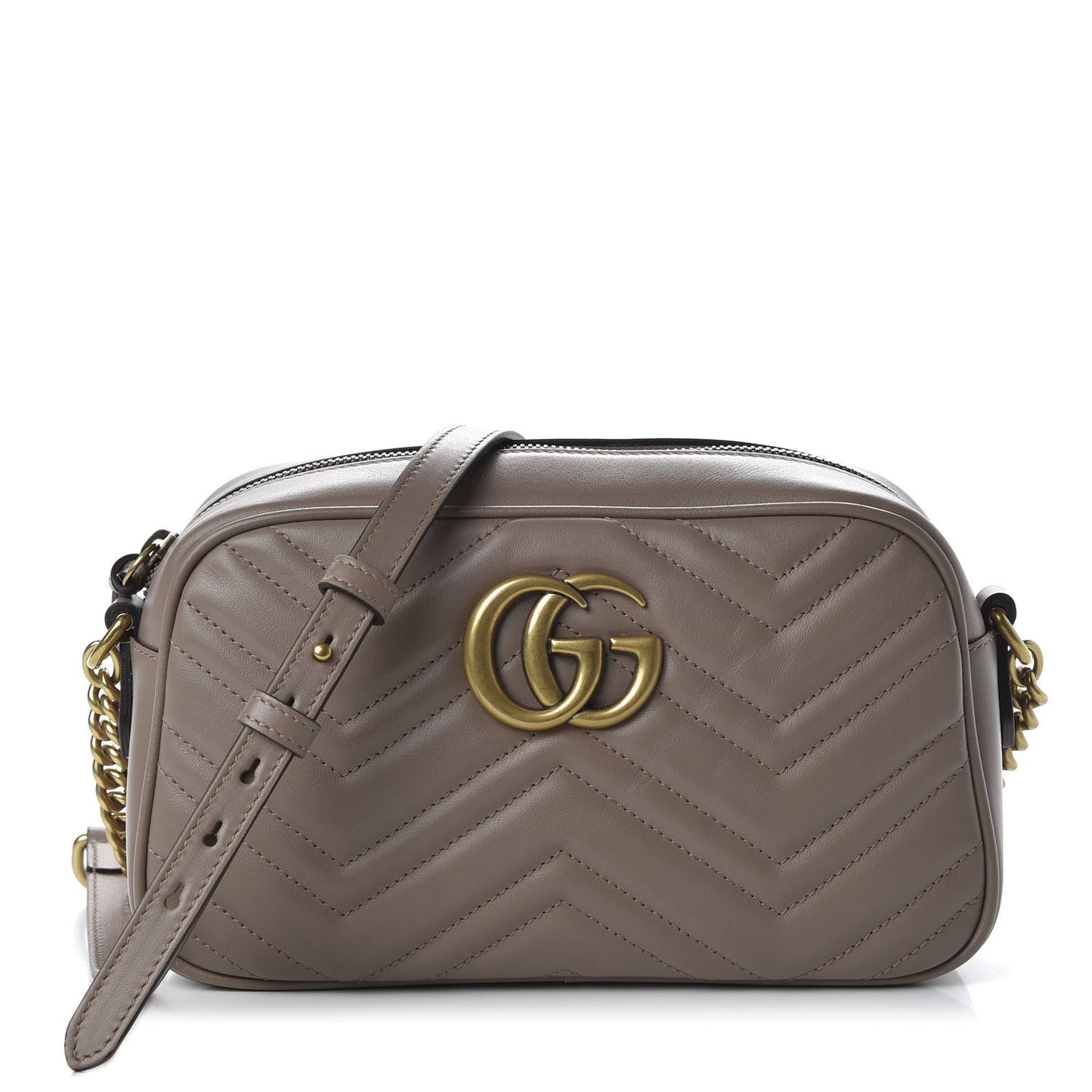 Calfskin Matelasse Small GG Marmont Chain Shoulder Bag Porcelain Rose
