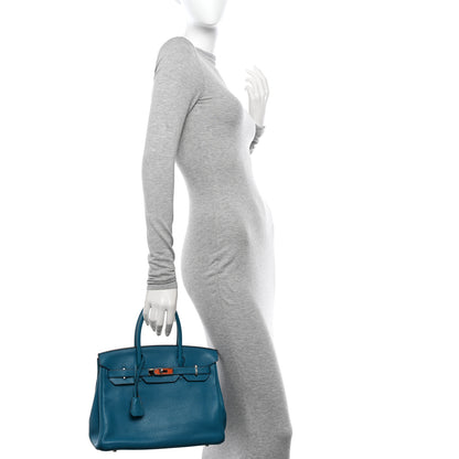 Hermes Taurillon Clemence Birkin 30 Bleu Izmir 3 of 18