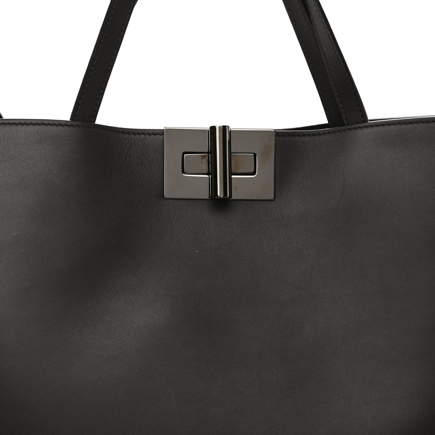 Calfskin Natalia Tote Dark Brown