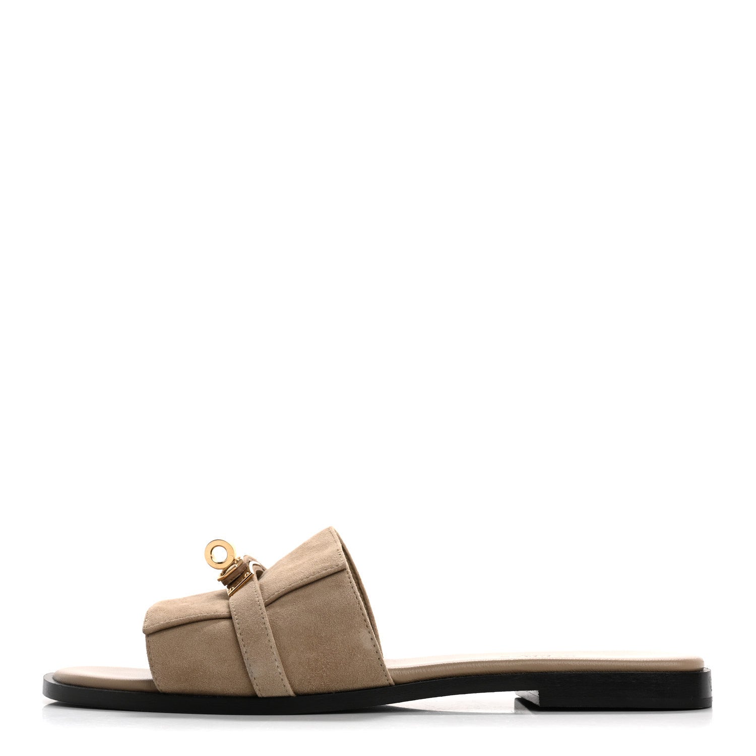 Hermes Suede Goatskin Giulia Sandals 39 Beige Sable 1 of 9