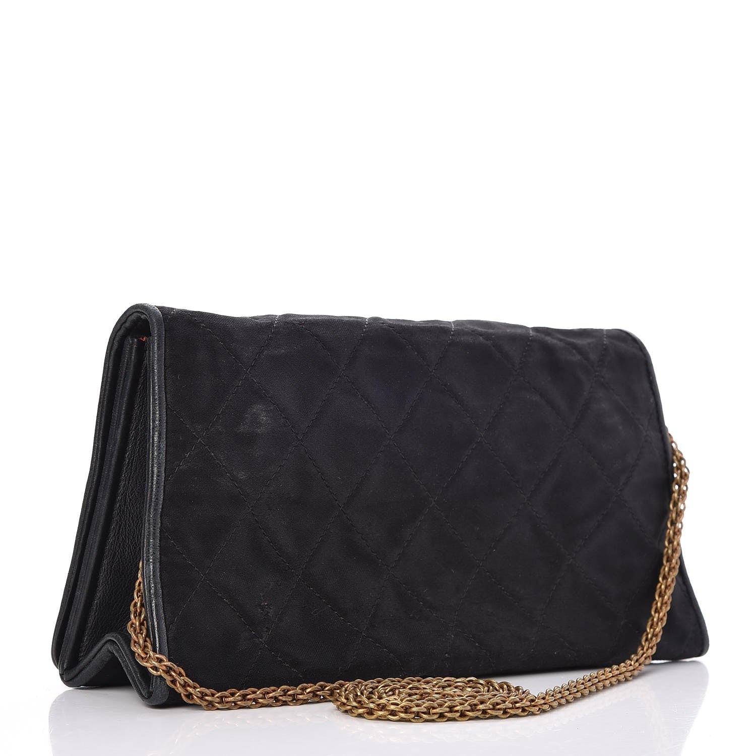 Chanel Crystal Satin Quilted Evening Bag Black 3 of 7