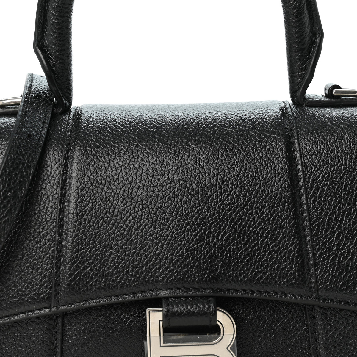 Balenciaga Grained Calfskin Hourglass Top Handle Bag XS Black 8 of 10