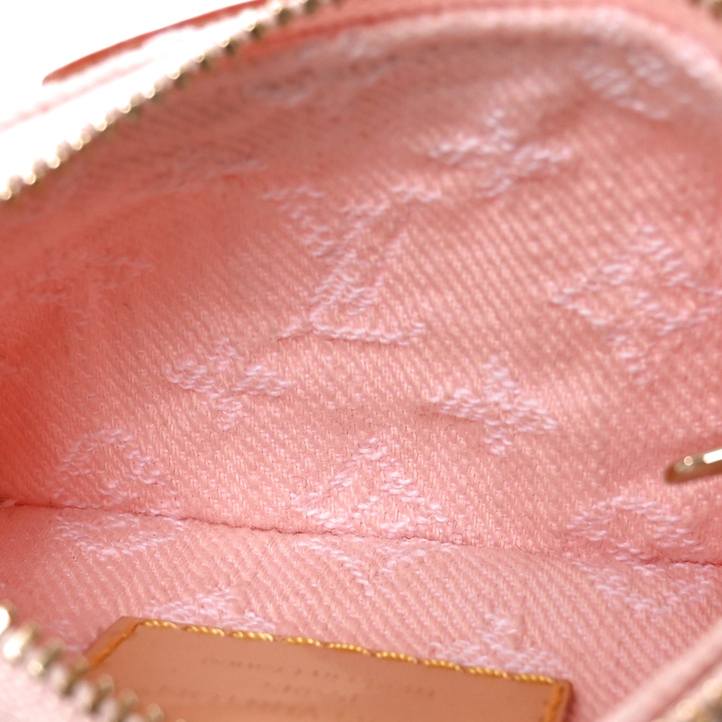 Monogram Denim Key Pouch Washed Pink