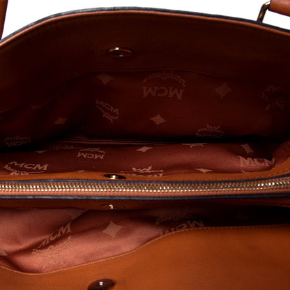 MCM Visetos Shopping Tote Cognac 4 of 4