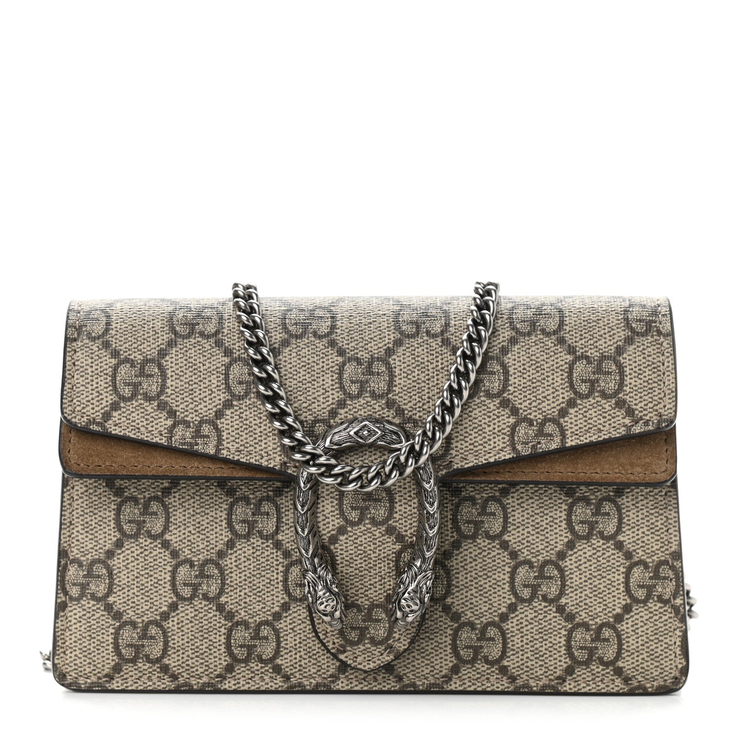 Gucci GG Supreme Monogram Super Mini Dionysus Shoulder Bag Taupe 1 of 10
