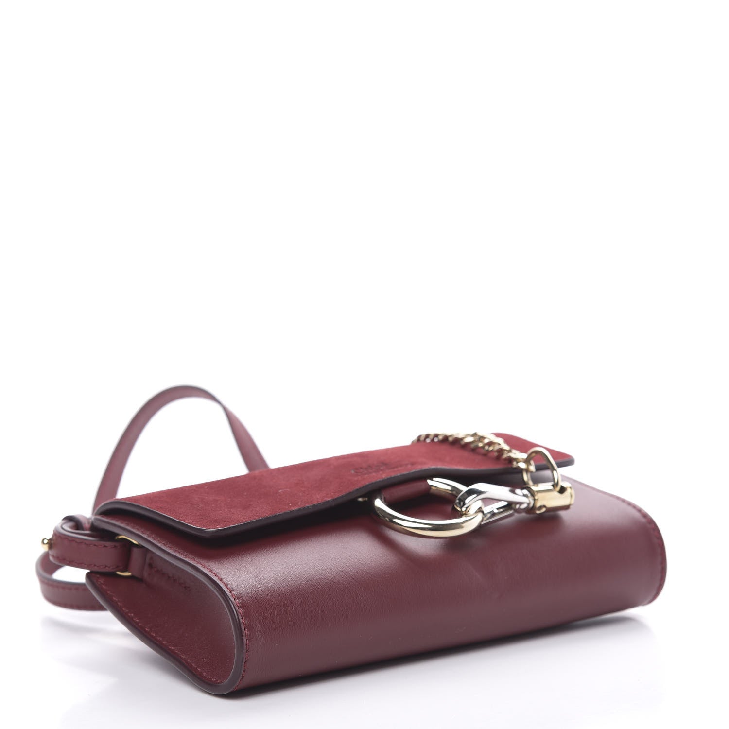 Chloe Suede Calfskin Mini Faye Shoulder Bag Plum Purple 4 of 13
