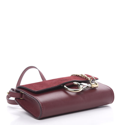 Chloe Suede Calfskin Mini Faye Shoulder Bag Plum Purple 4 of 13