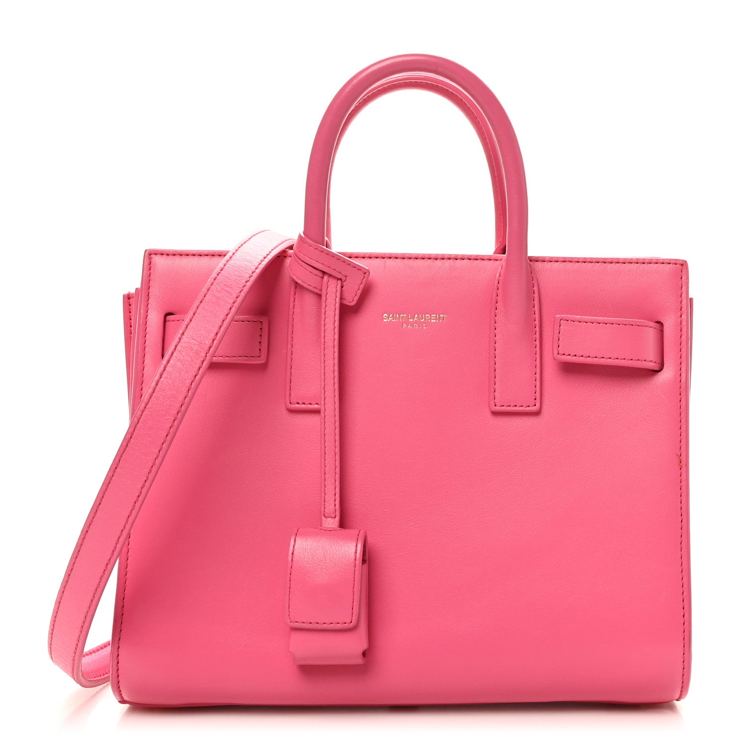 Saint Laurent Calfskin Nano Sac De Jour Lipstick Fuchsia 1 of 9