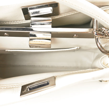 Fendi Nappa Lace Up Mini Peekaboo Iconic Satchel Bianco Carta 5 of 14