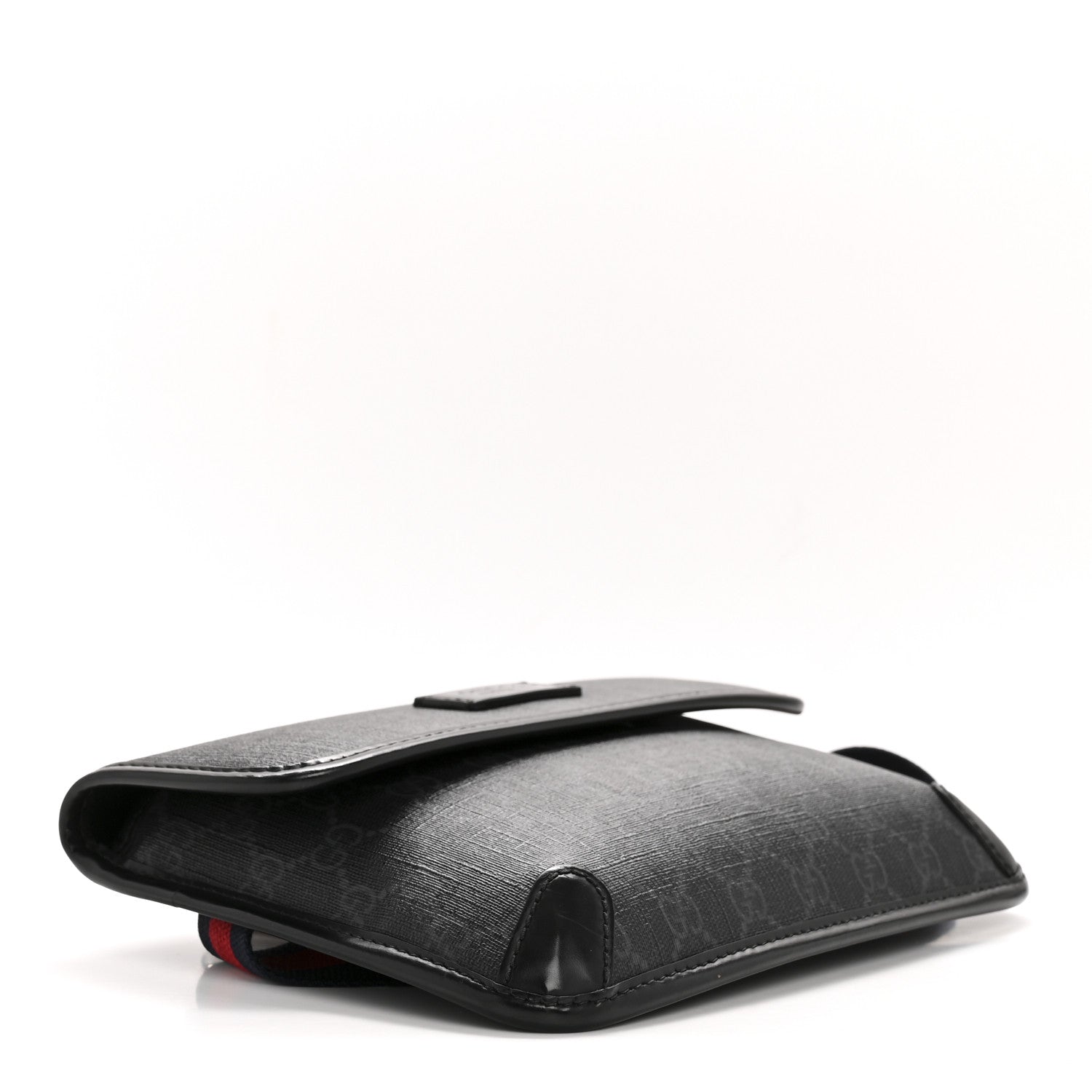 Gucci GG Supreme Monogram Web Slim Belt Bag Black Grey 4 of 12