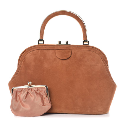 Judith Leiber Suede Frame Bag Tan 1 of 8