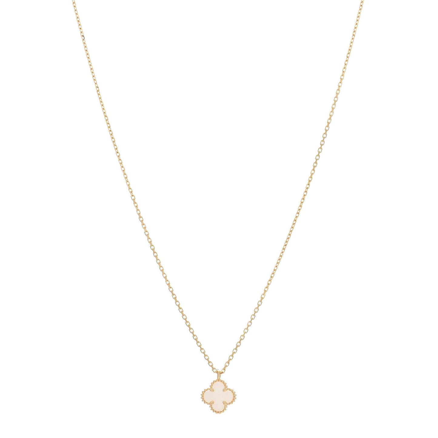 18K Yellow Gold Mother of Pearl Sweet Alhambra Pendant Necklace