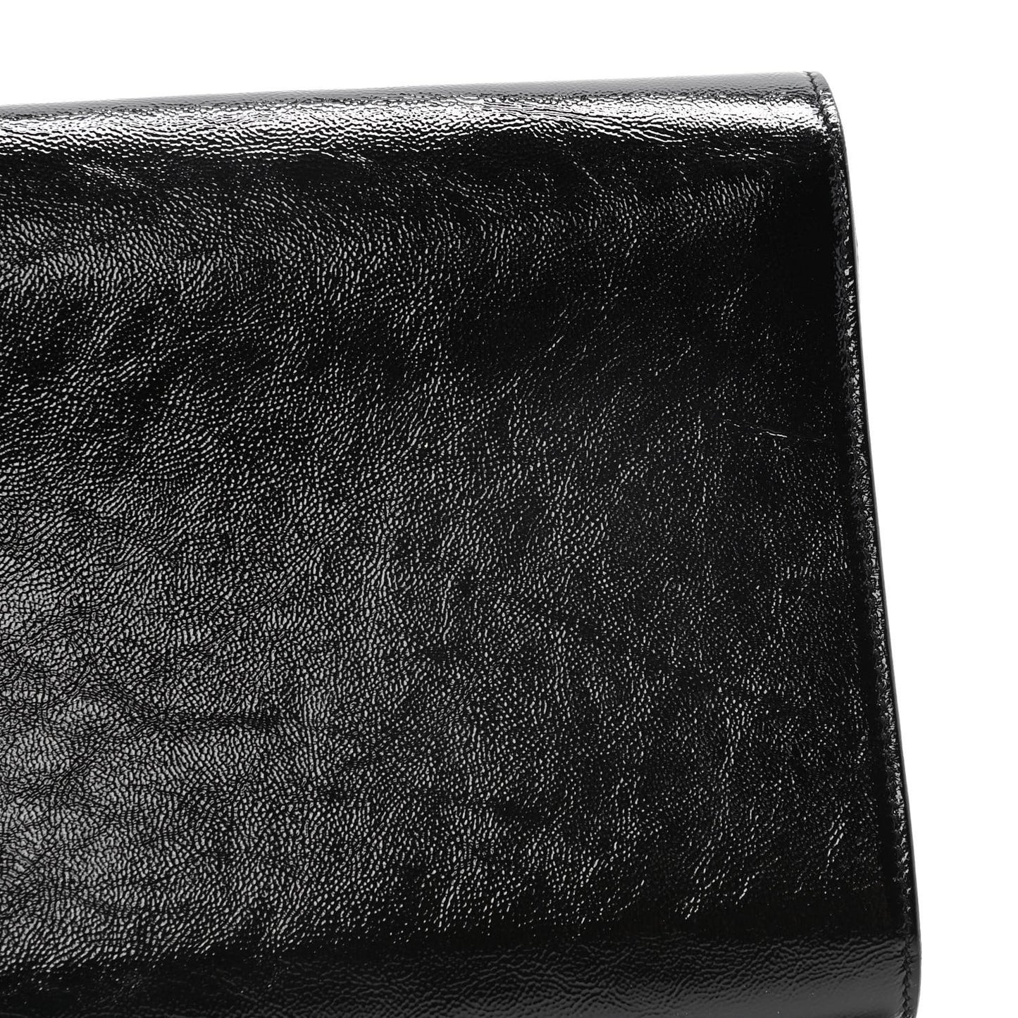 Textured Patent Monogram Large Belle De Jour Clutch Black