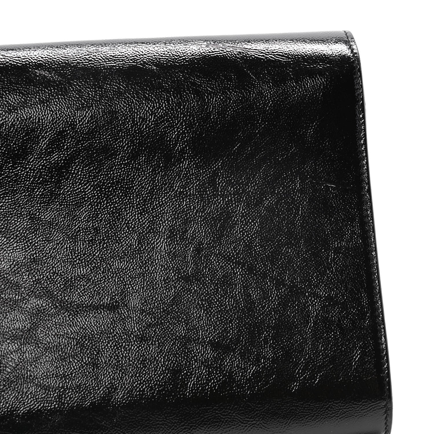 Saint Laurent Textured Patent Monogram Large Belle De Jour Clutch Black 8 of 13
