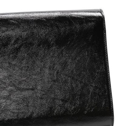 Saint Laurent Textured Patent Monogram Large Belle De Jour Clutch Black 8 of 13