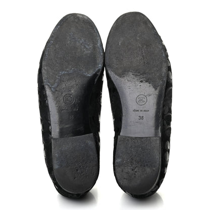 Chanel Patent Suede CC Cap Toe Ballerina Flats 38 Black 4 of 6