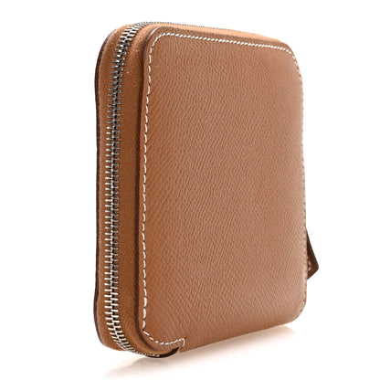 Hermes Epsom Silk'in Compact Wallet Gold Cassis Vert Fizz 3 of 9