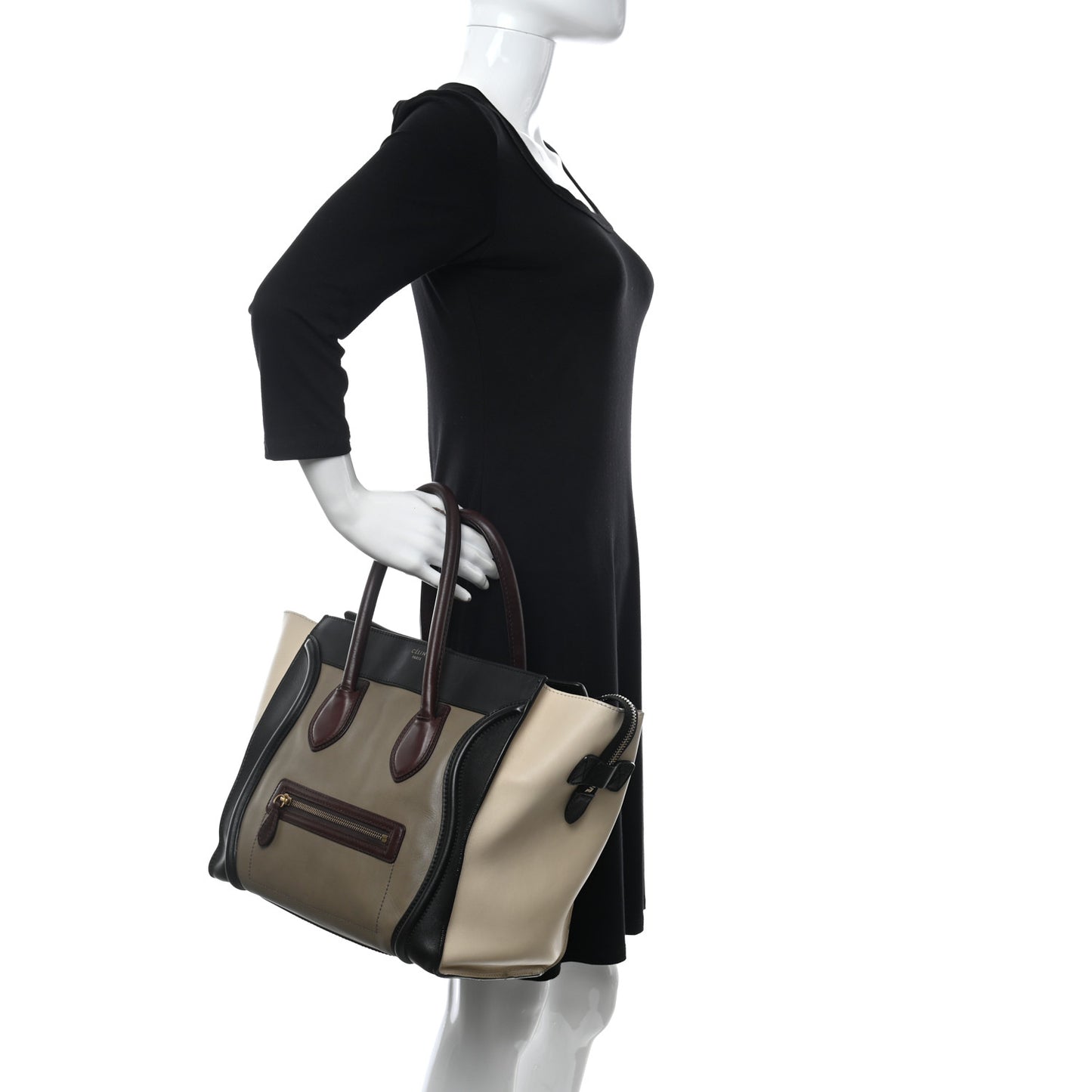 Smooth Calfskin Mini Tri-Color Luggage Grey