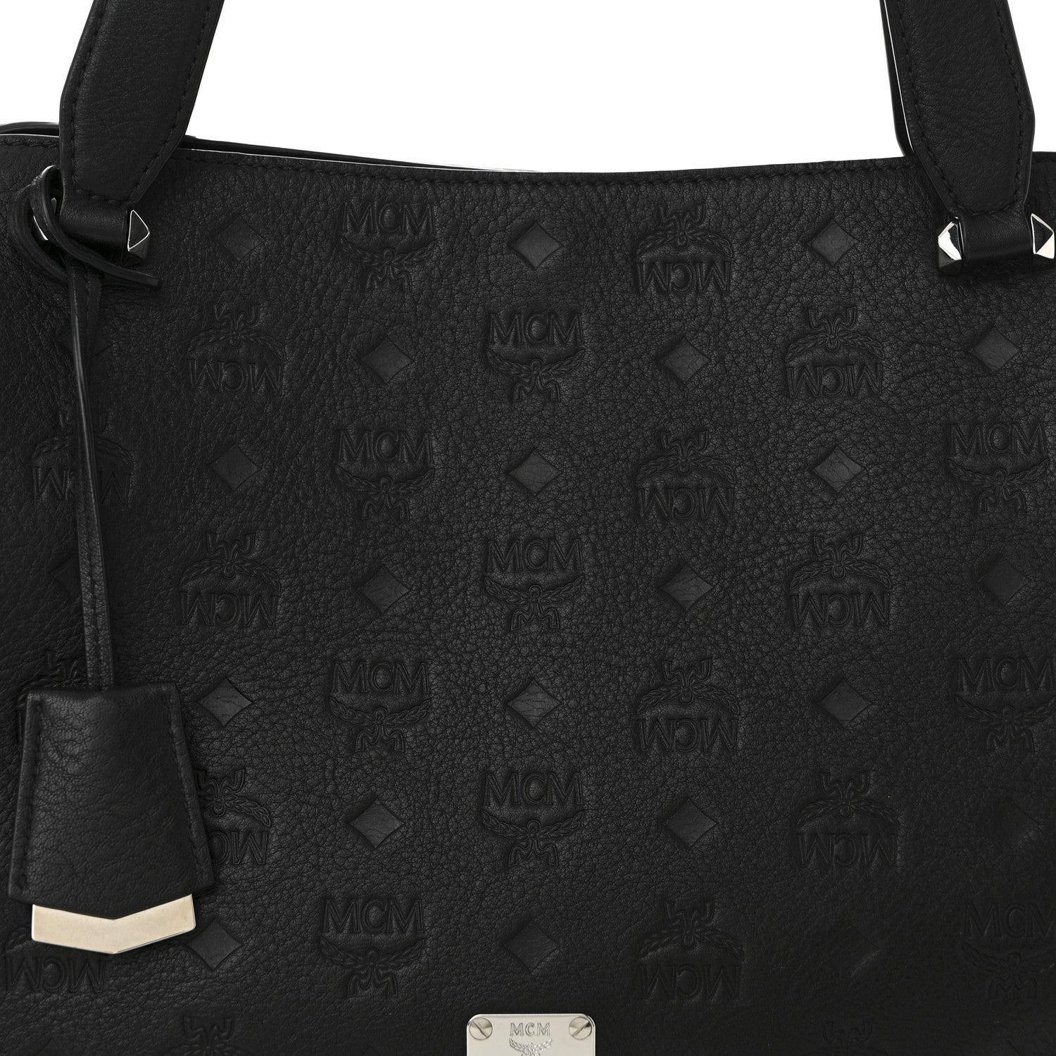 MCM Calfskin Ottomar Monogram Essential Hobo Black 7 of 10