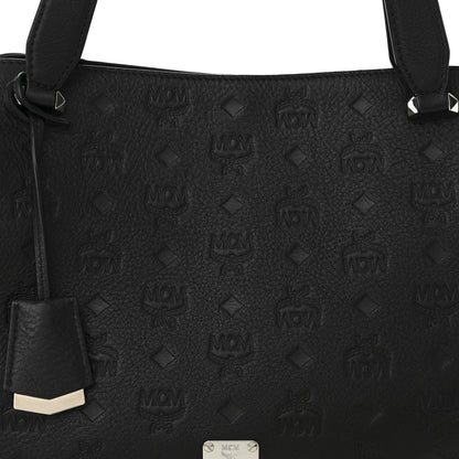 MCM Calfskin Ottomar Monogram Essential Hobo Black 7 of 10