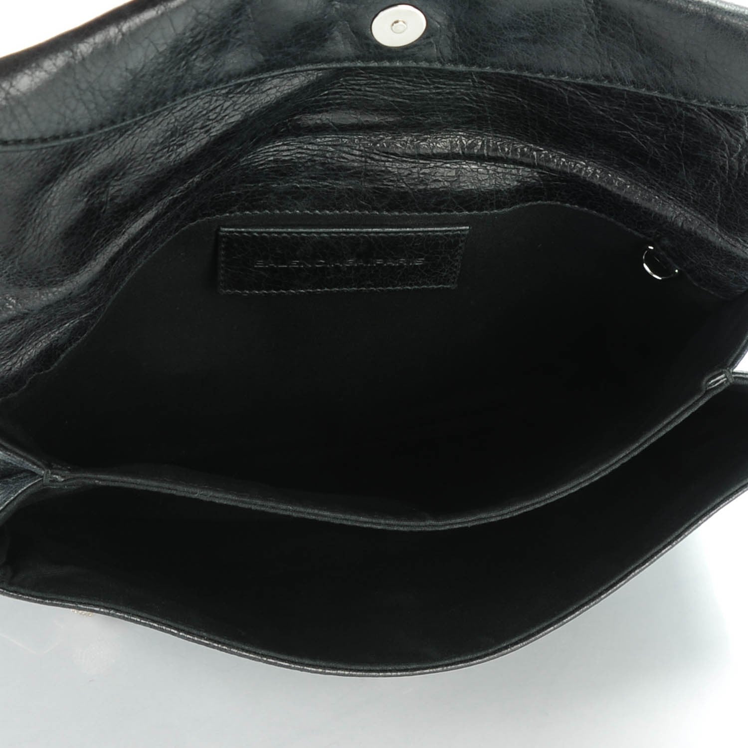 Balenciaga Agneau Giant 21 Silver Hardware Envelope Clutch Black 5 of 7