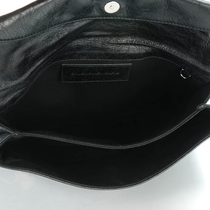 Balenciaga Agneau Giant 21 Silver Hardware Envelope Clutch Black 5 of 7