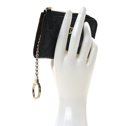 Chanel Caviar Quilted Zipped Key Holder Case Black 2 of 8