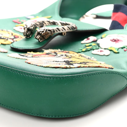 Gucci Calfskin Web Embroidered Small Dionysus Hobo Emerald Green 10 of 11