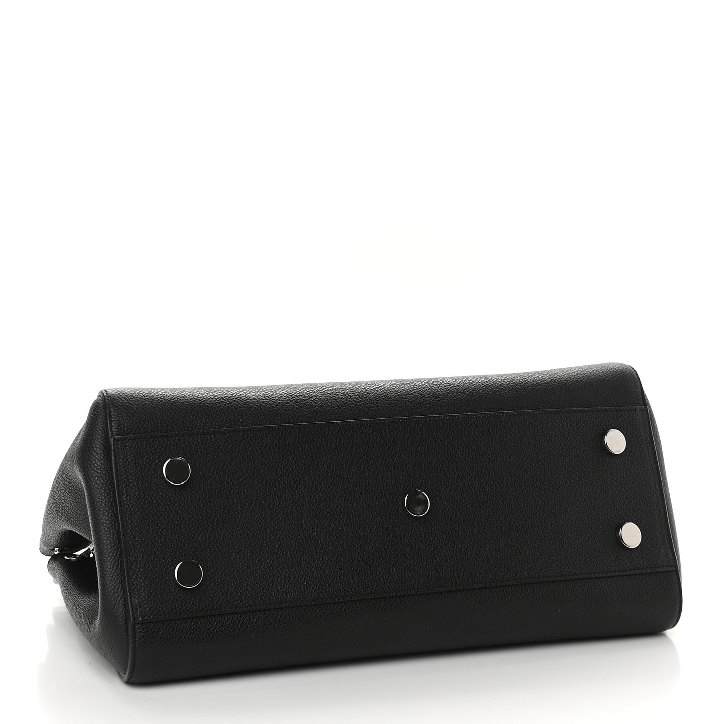 Grained Calfskin Small Cabas Rive Gauche Black