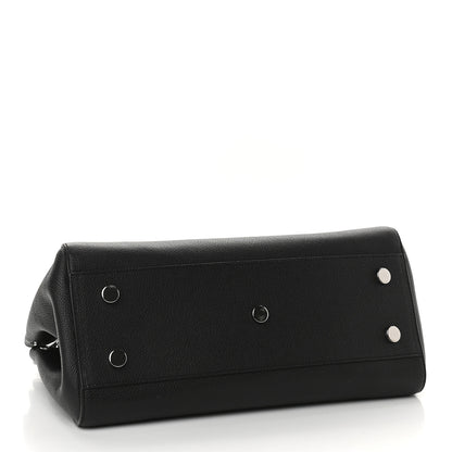 Saint Laurent Grained Calfskin Small Cabas Rive Gauche Black 4 of 9