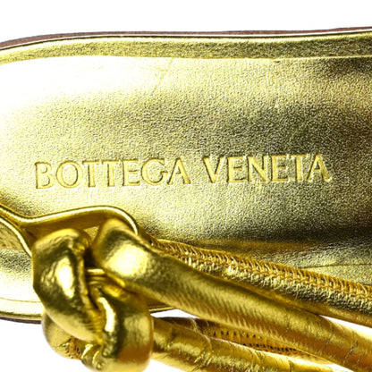 Bottega Veneta Metallic Nappa Knotted Square Flat Sandals 36 Gold 6 of 7