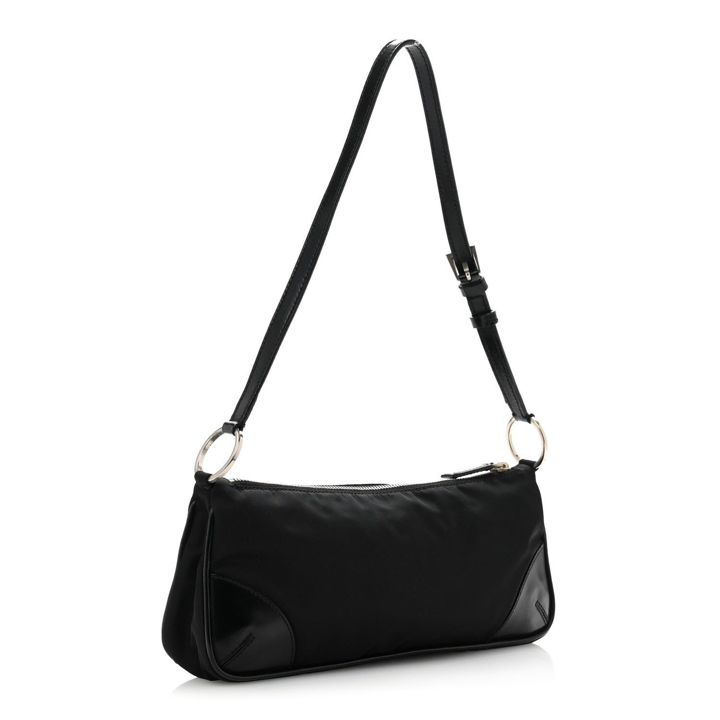 Tessuto Nylon Soft Calf Shoulder Bag Black Black
