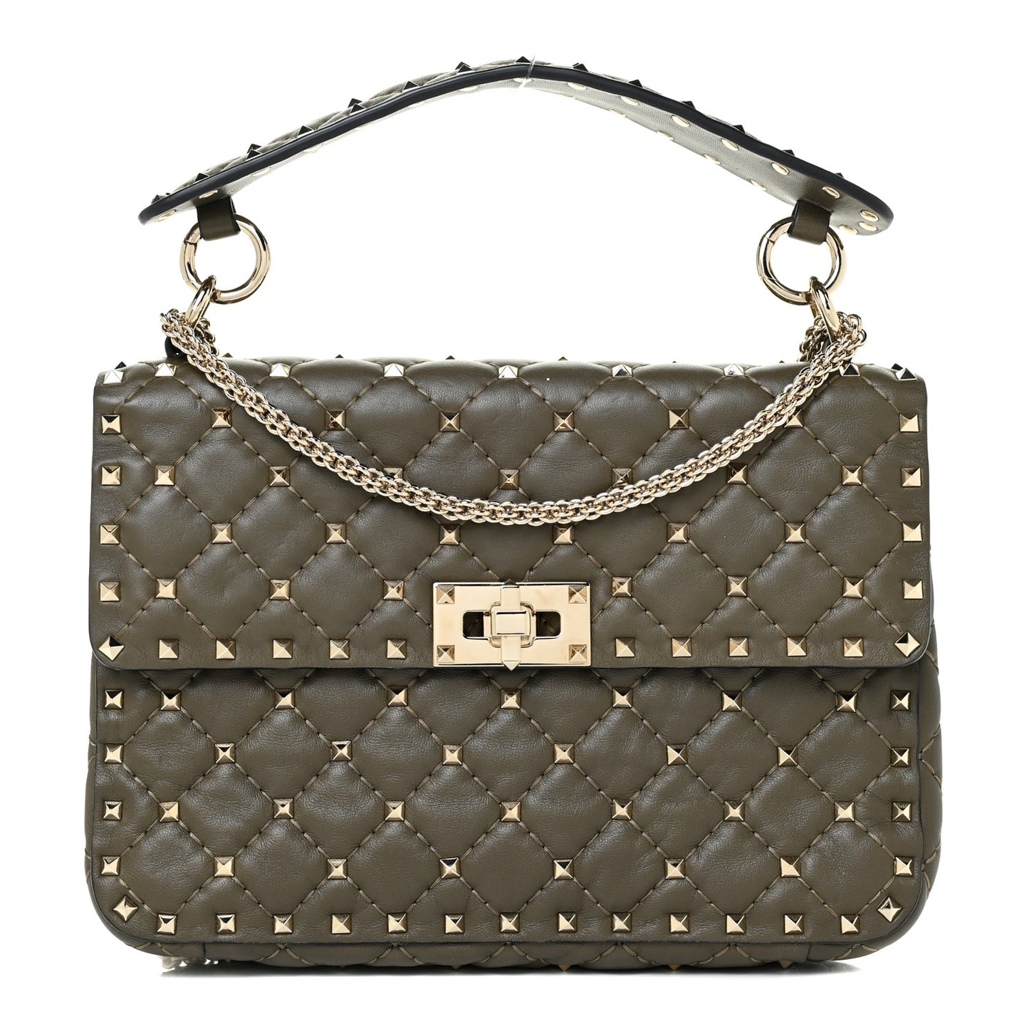 Nappa Medium Rockstud Spike Shoulder Bag Oasis