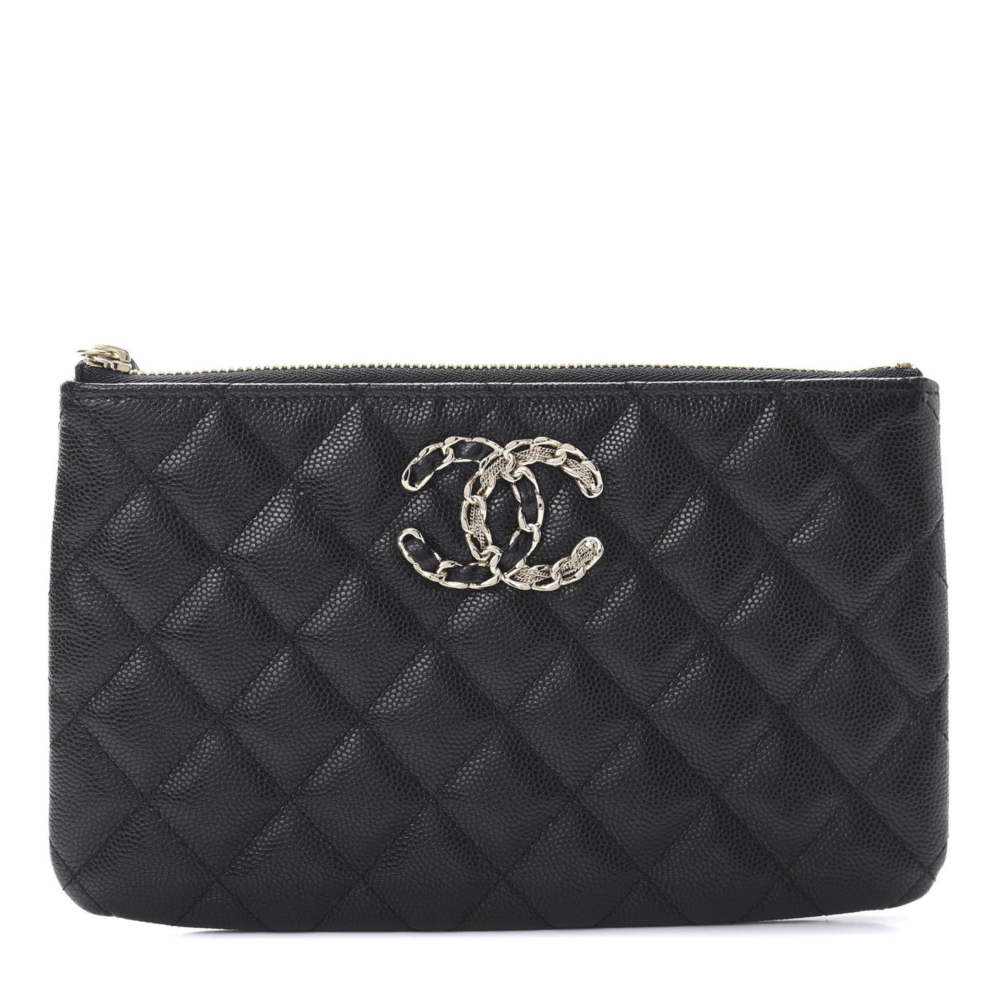 Caviar Quilted Small French New Wave CC Pouch Black
