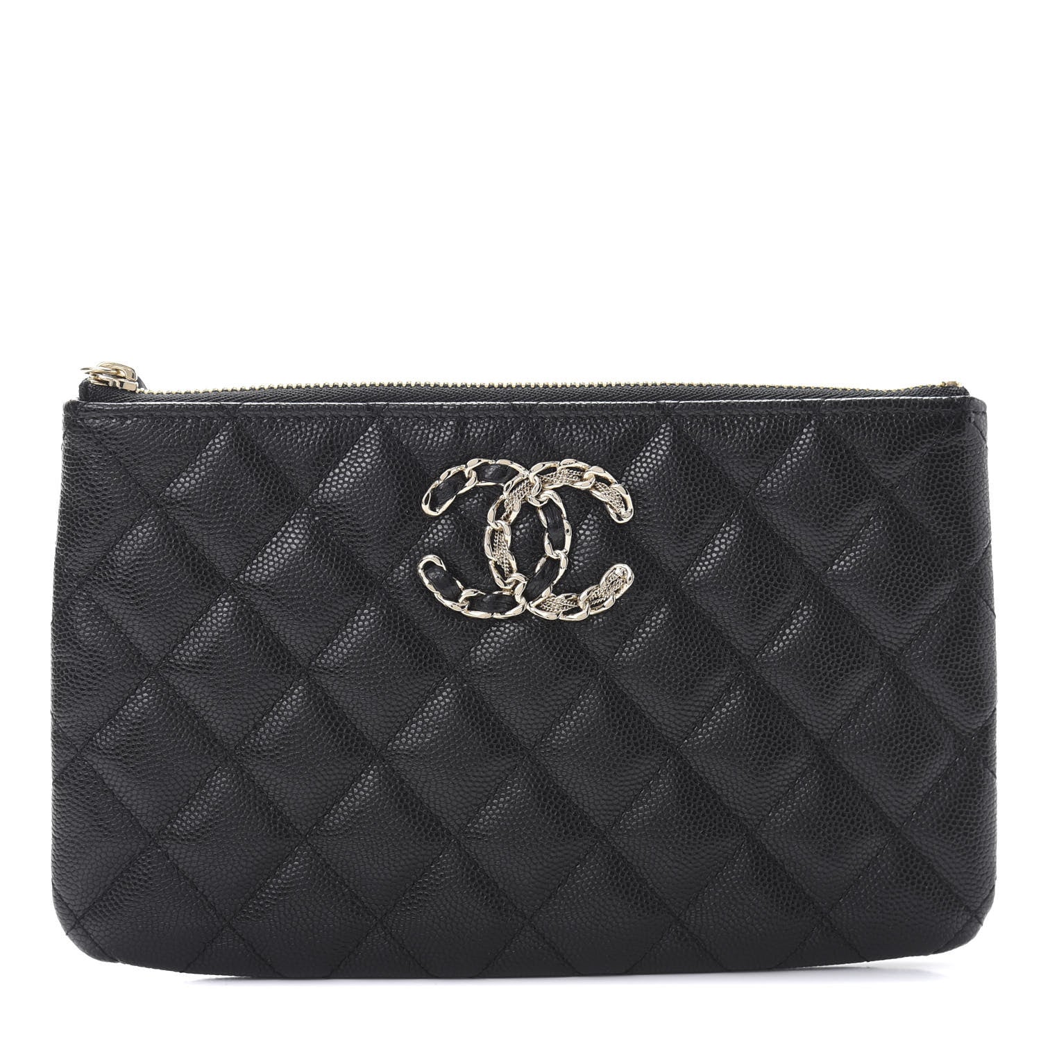 Chanel Caviar Quilted Small French New Wave CC Pouch Black 1 of 7