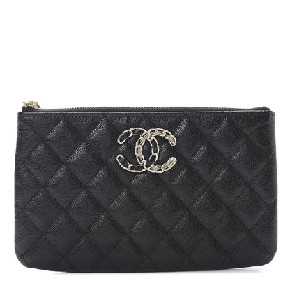 Chanel Caviar Quilted Small French New Wave CC Pouch Black 1 of 7