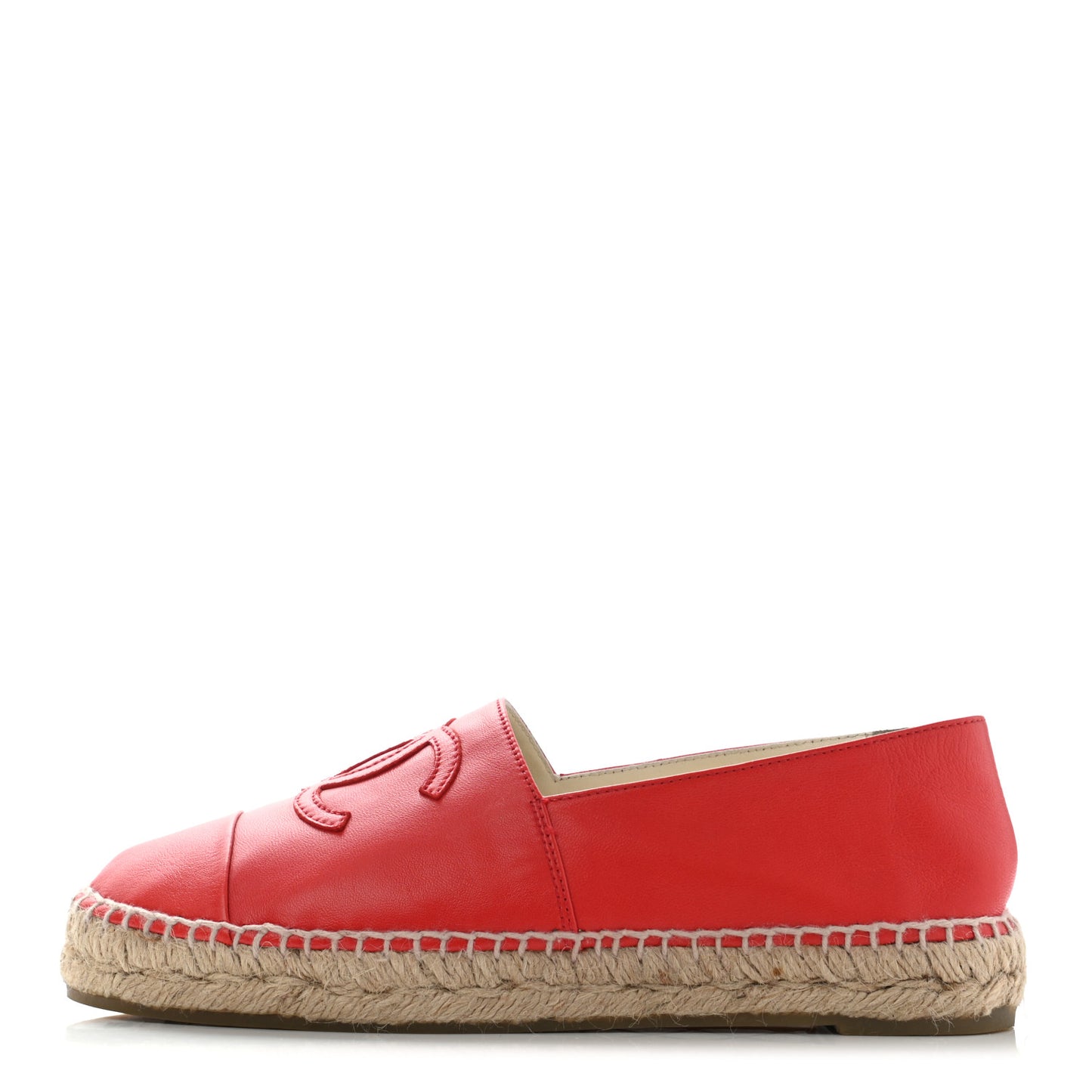 Lambskin CC Espadrilles 37 Red