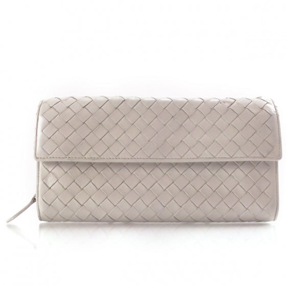 Bottega Veneta Leather Woven Flap Wallet 1 of 9