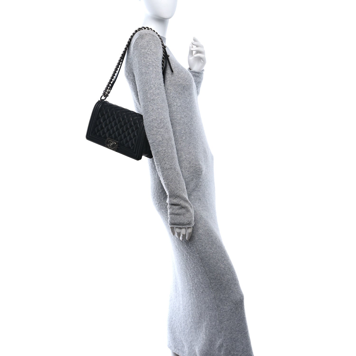 Chanel Caviar Quilted Medium Boy Flap Black 2 of 11