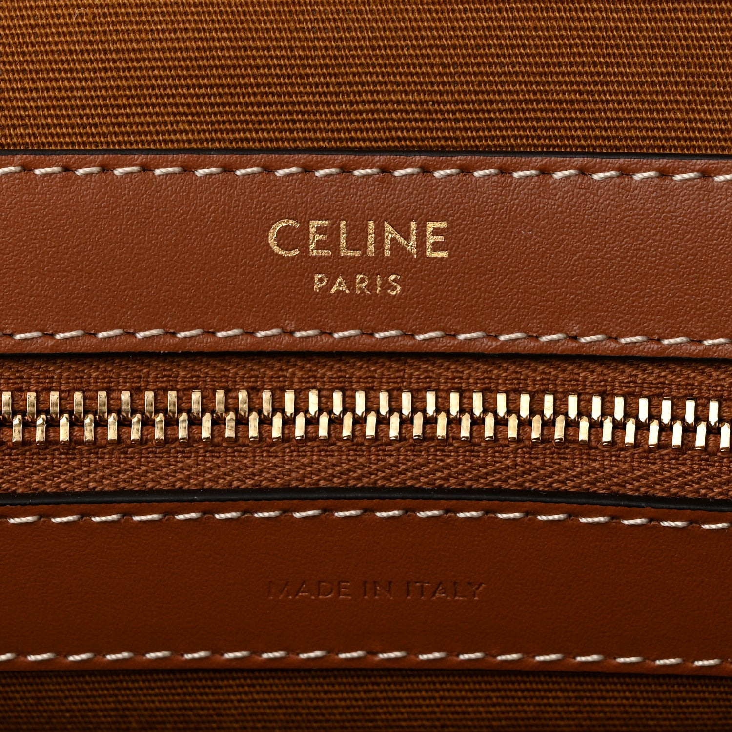 Celine Triomphe Canvas Calfskin Large Boston Bag Tan 6 of 10