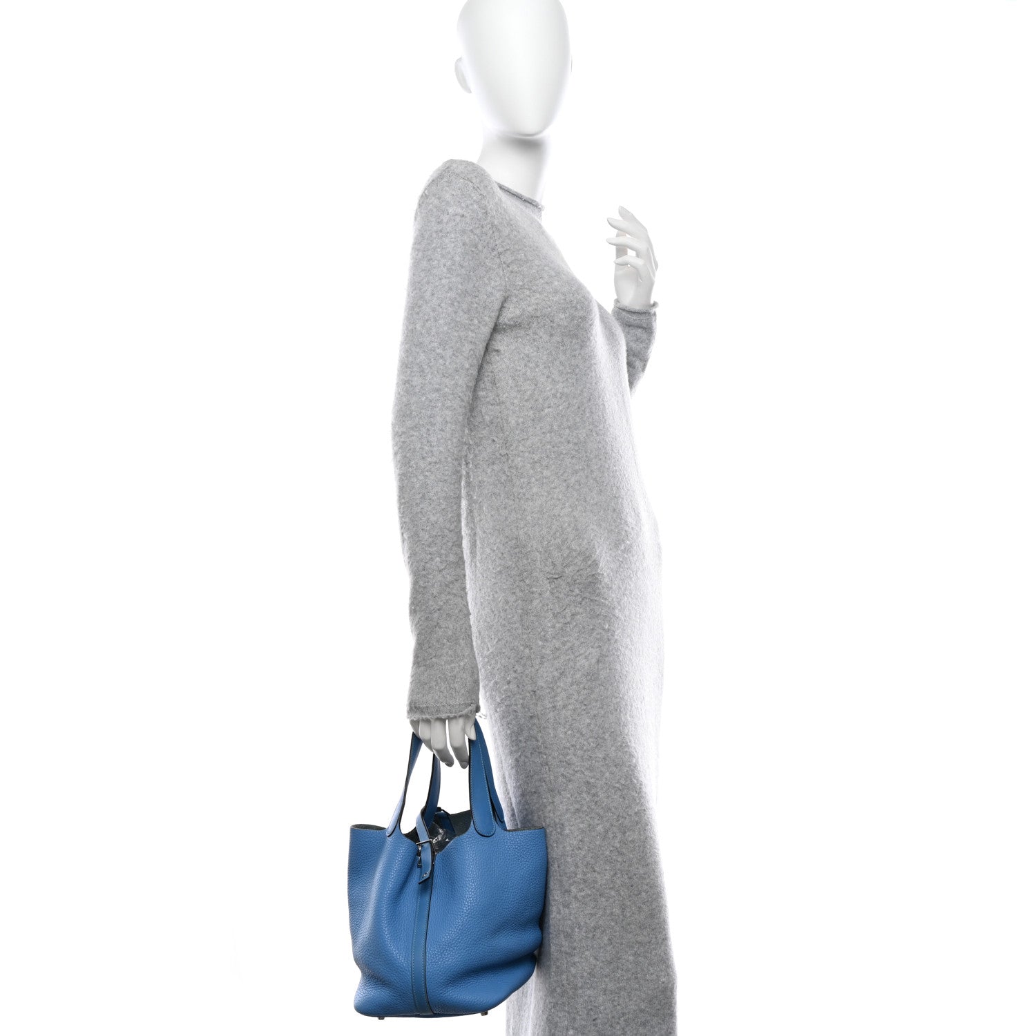 Hermes Taurillon Clemence Picotin Lock 22 MM Mykonos 2 of 14