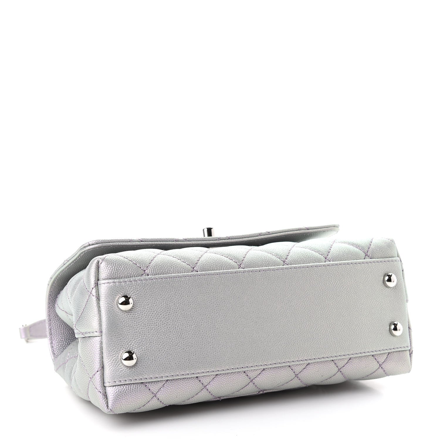 Chanel Iridescent Caviar Quilted Mini Coco Handle Flap Purple 3 of 8