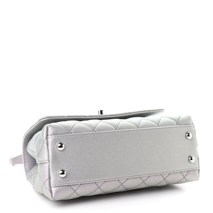 Chanel Iridescent Caviar Quilted Mini Coco Handle Flap Purple 3 of 8