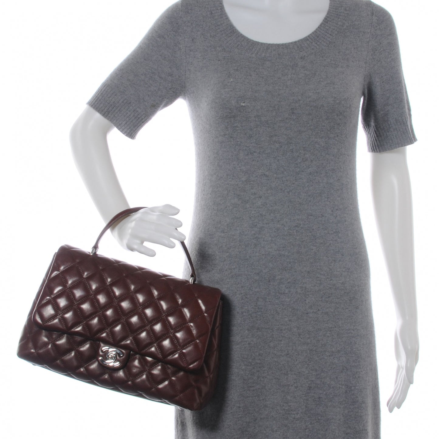 Lambskin Kelly Jumbo Flap Bag Bordeaux
