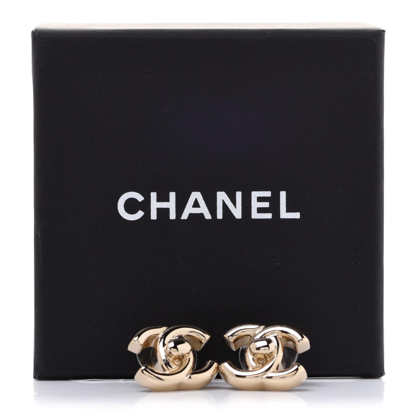 Metal CC Turnlock Earrings Gold