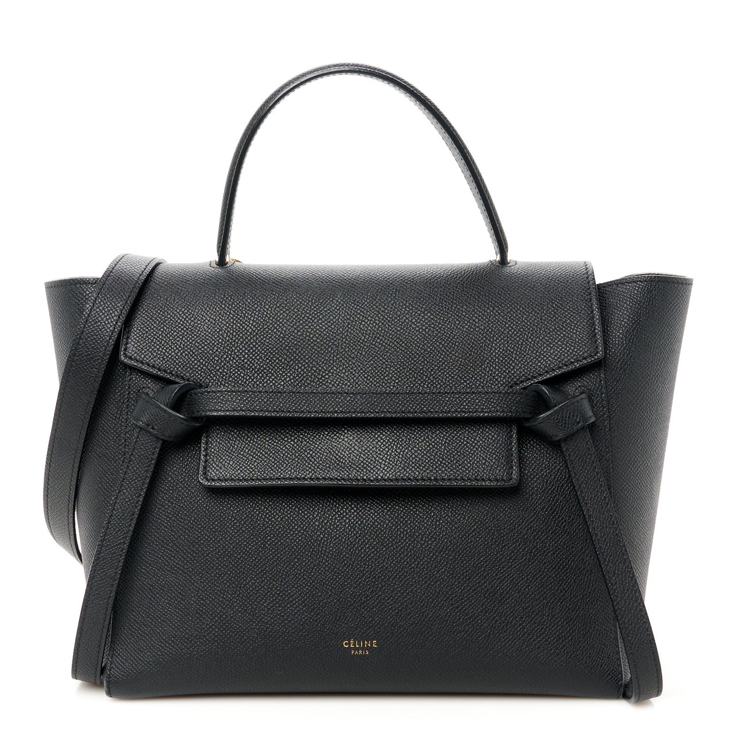 Grained Calfskin Micro Belt Bag Black